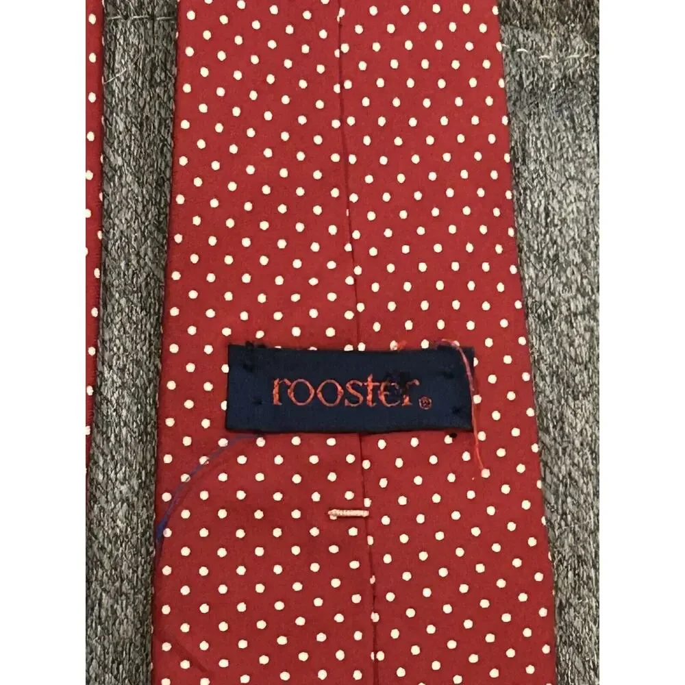 Rooster Red/White Polka Dot Necktie